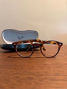 Ray-Ban Tortoiseshell Round Optical Glasses - Tortoise Brown